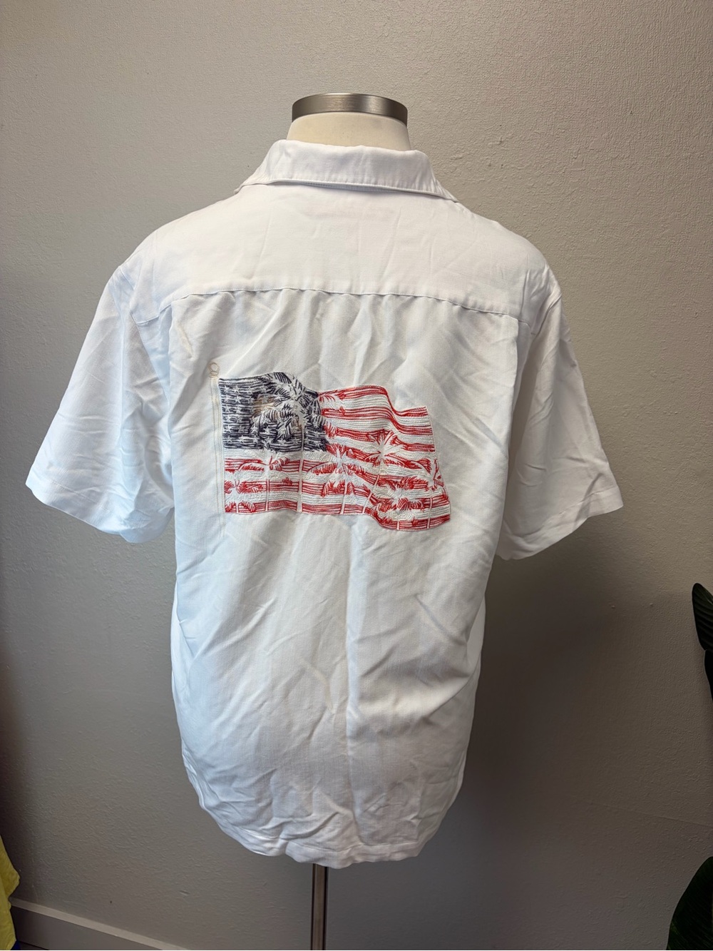 Caribbean White Short-Sleeve Button-Down Camp LINEN Shirt